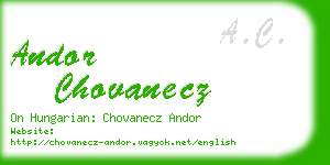 andor chovanecz business card